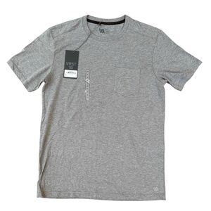 VRST men’s essential pocket mid gray Heather cotton stretch shirt size S NWT